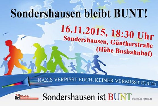 Sondershausen ist BUNT mit Gegendemonstration (Foto: Sondershausen ist Bunt)