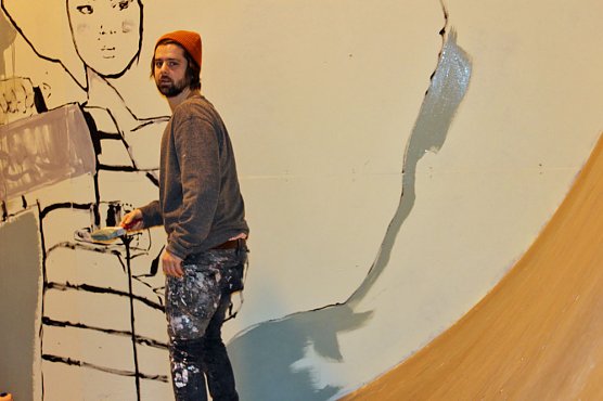 Graffiti K&uuml;nstler in der SkateArena (Foto: Karl-Heinz Herrmann)