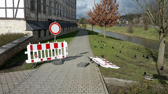 Absperrung nicht zum Spa&szlig; am Wippertor (Foto: Karl-Heinz Herrmann)