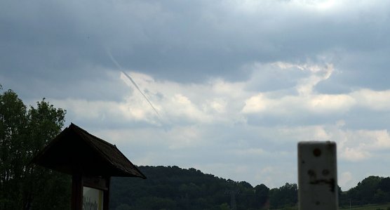 Trichterwolken von Bleicherode in n&ouml;rdliche Richtung (Foto: Gernot Thelemann)