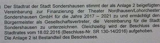 Theaterfinanzierung im Stadtrat (Foto: Stadt Sondershausen)