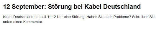 Keine Verbindung unter dieser Nummer (Foto: Kabel Deutschland) Keine Verbindung unter dieser Nummer (Foto: Kabel Deutschland)