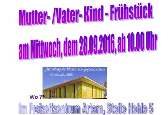 Mutter-Kind-Frühstück (Foto: Freizeizentrum Artern) Mutter-Kind-Frühstück (Foto: Freizeizentrum Artern)