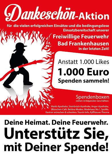 Dankeschön-Aktion für Feuerwehr (Foto: Stadt Bad Frankenhausen) Dankeschön-Aktion für Feuerwehr (Foto: Stadt Bad Frankenhausen)