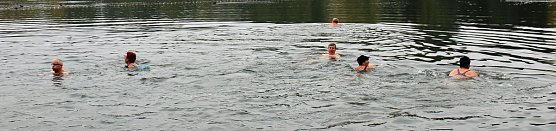 K&uuml;hles Abbaden am Bebrer Teich! (Foto: Karl-Heinz Herrmann)