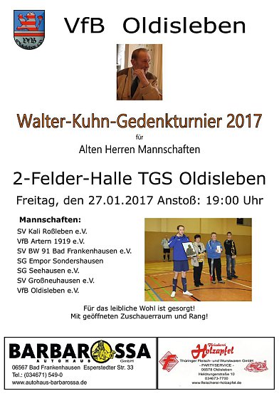 Walter Kuhn Gedenkturnier 2017 (Foto: Thomas Röber) Walter Kuhn Gedenkturnier 2017 (Foto: Thomas Röber)