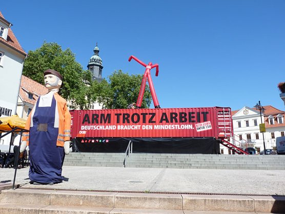 Mindestlohn-Truck (Foto: Karl-Heinz Herrmann)