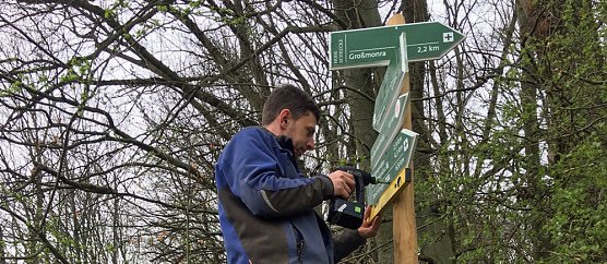 Markierungsarbeiten am Wegenetz begonnen (Foto: D. Kr&uuml;ger)