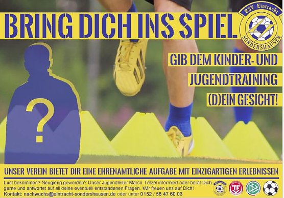 Gib dem Nachwuchs (D)ein Gesicht (Foto: Eintracht Sondershausen) Gib dem Nachwuchs (D)ein Gesicht (Foto: Eintracht Sondershausen)