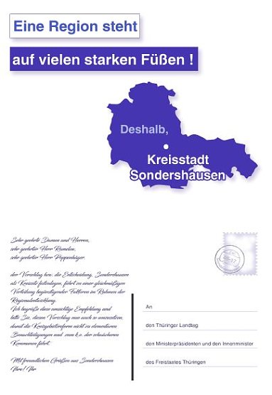 Postkarten für den Kreisstadtsitz werden übergeben (Foto: Stadt Sondershausen) Postkarten für den Kreisstadtsitz werden übergeben (Foto: Stadt Sondershausen)