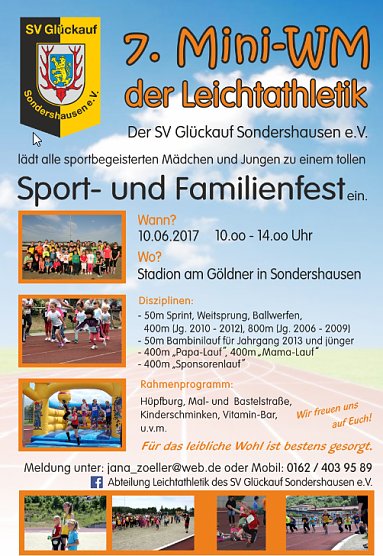 7. Mini-WM der Leichtathletik in Sondershausen (Foto: SV Gl&uuml;ckauf Sondershausen)