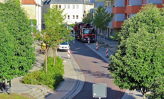 Wezel-Stra&szlig;e gesperrt (Foto: Karl-Heinz Herrmann)