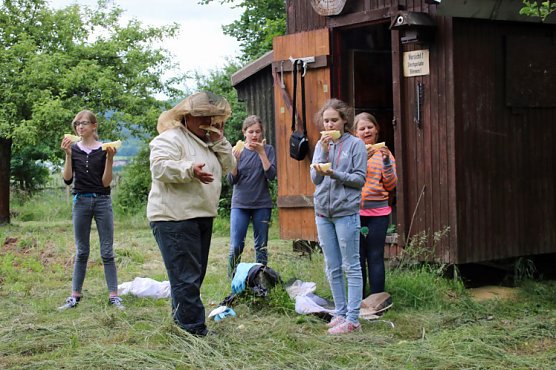 Unser Besuch beim Imker (Foto: Haus der Jugend) Unser Besuch beim Imker (Foto: Haus der Jugend)