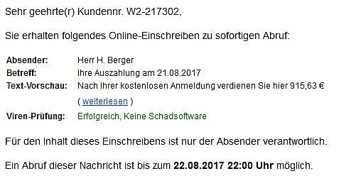 Vorsicht Online-Einschreiben (Foto: Karl-Heinz Herrmann)