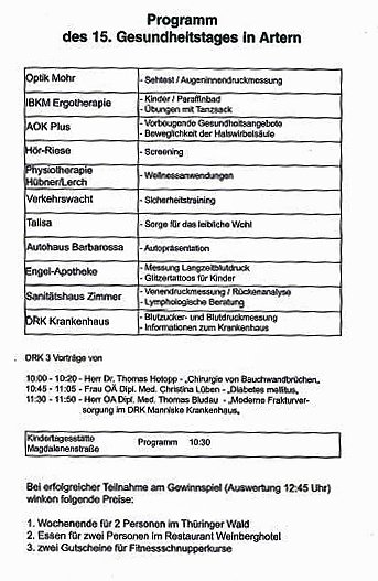 Gesundheitstag (Foto: Stadt Artern)