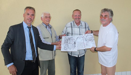 Erste Pinselstriche f&uuml;r Gro&szlig;bild (Foto: Karl-Heinz Herrmann)