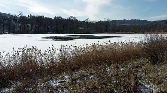Eisfl&auml;chen noch nicht betreten! (Foto: Karl-Heinz Herrmann)