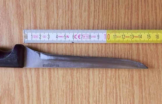 Sondersh&auml;userin mit Messer unterwegs (Foto: Bundespolizei)