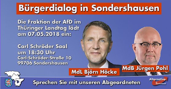 H&ouml;cke und Pohl im B&uuml;rgerdialog (Foto: AfD)
