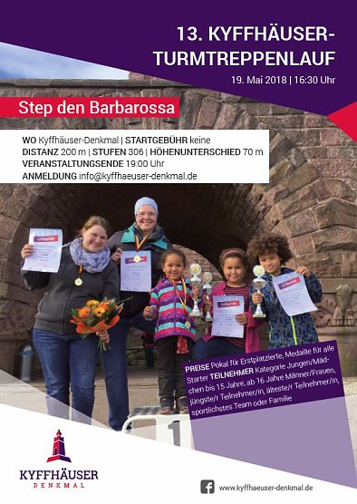 13. Turmtreppenlauf am Kyffhäuser-Denkmal (Foto: Stadtmarketing Bad Frankenhausen) 13. Turmtreppenlauf am Kyffhäuser-Denkmal (Foto: Stadtmarketing Bad Frankenhausen)