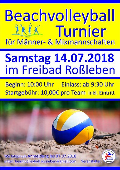 Beachvolleyballturnier in Roßleben (Foto: Bade- und Freizeitsportverein Roßleben e.V.) Beachvolleyballturnier in Roßleben (Foto: Bade- und Freizeitsportverein Roßleben e.V.)