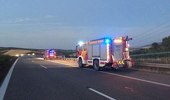 Richtung Leipzig ist alles dicht (Foto: Freiwillige Feuerwehr Berga)