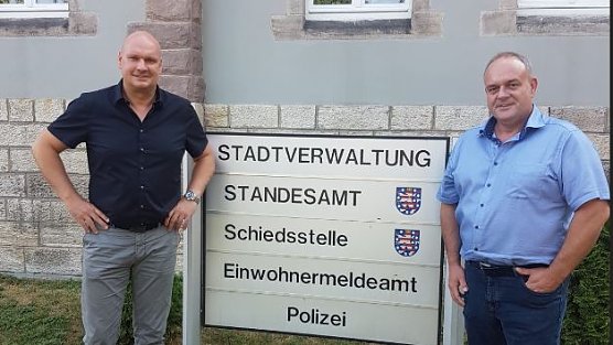 Gedankenaustausch unter B&uuml;rgermeistern (Foto: Stadt Sondershausen)