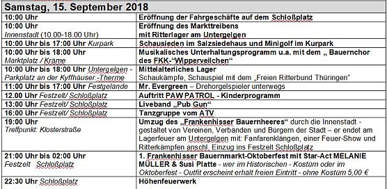 Programm zum Frankenh&auml;user Bauernmarkt (Foto: Stadtmarketing Bad Frankenhausen)