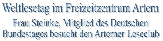 In Artern gelesen (Foto: Freizeitzentrum)