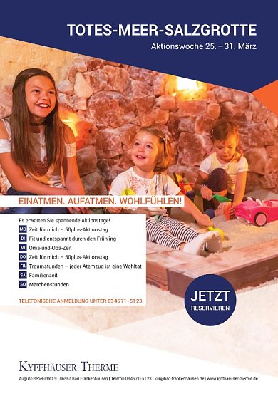 Aktionswoche in der Totes-Meer-Salzgrotte (Foto: Stadtmarketing Bad Frankenhausen) Aktionswoche in der Totes-Meer-Salzgrotte (Foto: Stadtmarketing Bad Frankenhausen)