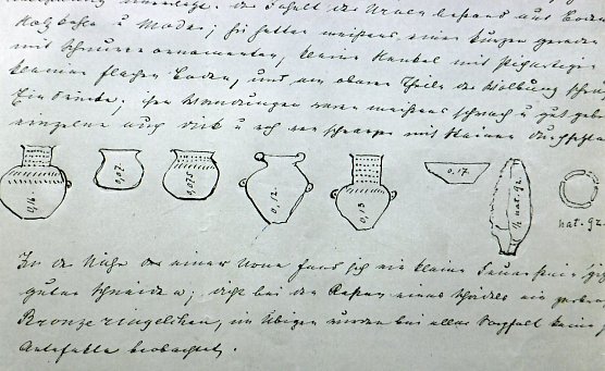 Detail eines Ausgrabungsberichtes (Foto: Heidelore Kneffel)