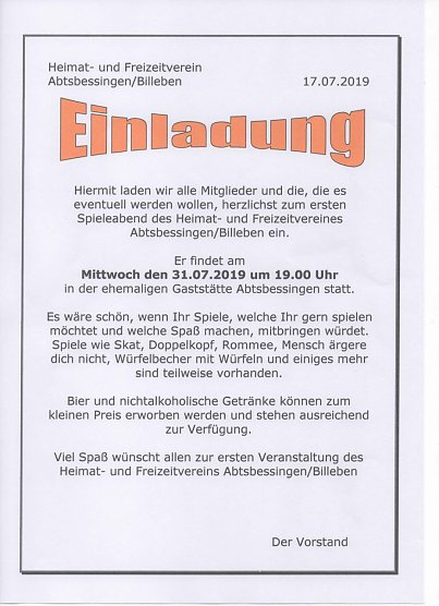Spieleabend in Abtsbessingen (Foto: privat)