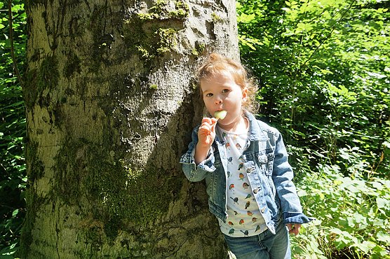 Vier Gramm Buchenholz sorgt f&uuml;r freudige Kinderaugen (Foto: Th&uuml;ringenForst)