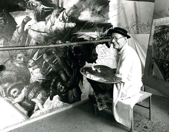 Der erste Pinselstrich. (Foto: Panorama Museum)