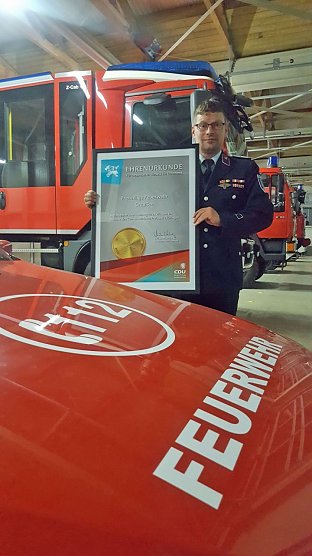 Hohe Auszeichnung f&uuml;r die Feuerwehr Greu&szlig;en und Ebeleben. (Foto: privat)