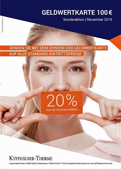 Satte Rabatte mit der Geldwertkarte! (Foto: Stadtmarketing Bad Frankenhausen) Satte Rabatte mit der Geldwertkarte! (Foto: Stadtmarketing Bad Frankenhausen)