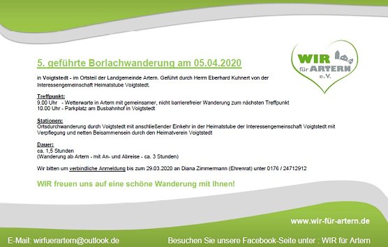 1. Borlachwanderung im Jahr 2020 (Foto: Wir f&uuml;r Artern)