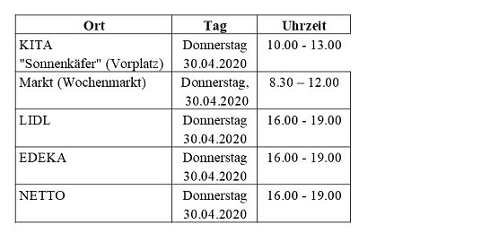 Maskenverteilung in der Stadt Greu&szlig;en (Foto: Stadt Greu&szlig;en)