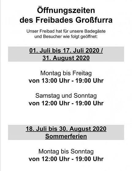 Schwimmbad Gro&szlig;furra er&ouml;ffnet (Foto: Badesportverein)