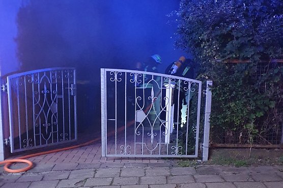 Brandstelle heute Nacht in Sondershausen (Foto: S.Dietzel)