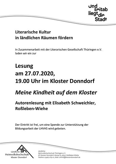 Lesung im Kloster Donndorf (Foto: Kloster Donndorf)