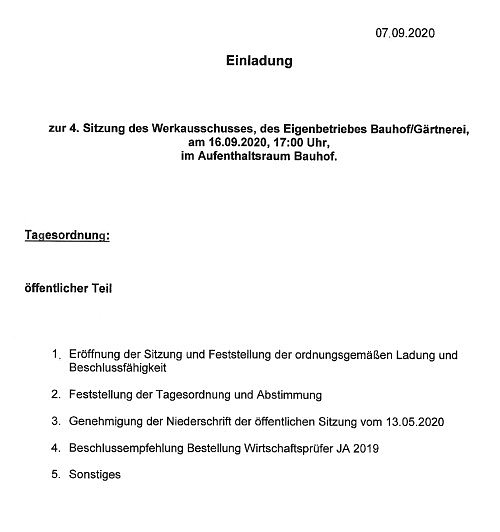 Werksausschuss (Foto: Stadt Sondershausen)