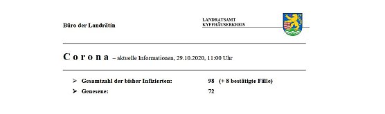 C o r o n a � aktuelle Informationen (Foto: Landratsamt Kyffh&auml;userkreis)