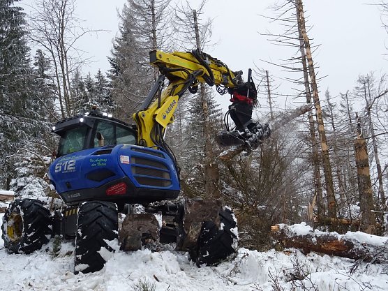 Schreitbagger im Einsatz (Foto: Sabine Bauling) Schreitbagger im Einsatz (Foto: Sabine Bauling)