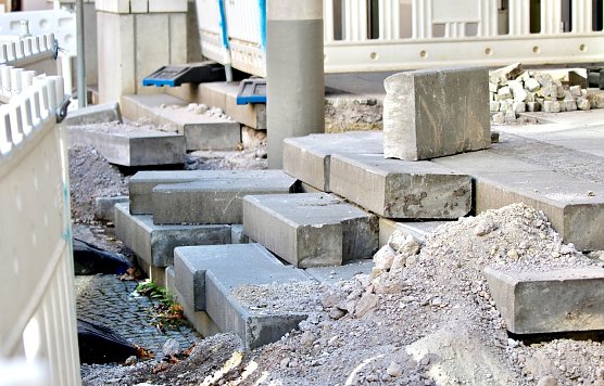 Baustelle an der Galerie am Schlossberg (Foto: Eva Maria Wiegand) Baustelle an der Galerie am Schlossberg (Foto: Eva Maria Wiegand)