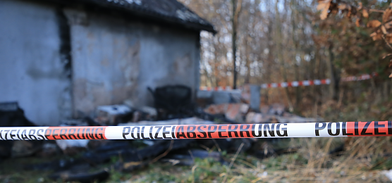 Abgesperrter Tatort im Wald (Foto: S. Dietzel)