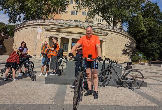 B&uuml;rgermeister der Stadt Sondershausen Steffen Grimm beim Aktionstag "Sondershausen rollt" (Foto: Janine Skara)
