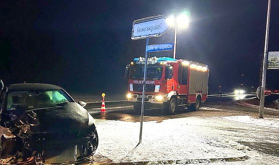Unfall in Greu&szlig;en - Stra&szlig;e Hinter der Ziegelh&uuml;tte in Fahrtrichtung B4 (Foto: S.Dietzel)