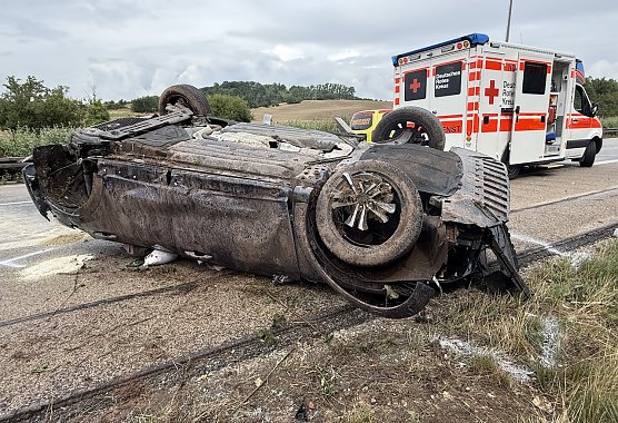 Unfall heute Nachmittag auf der A 38 (Foto: S.Dietzel)