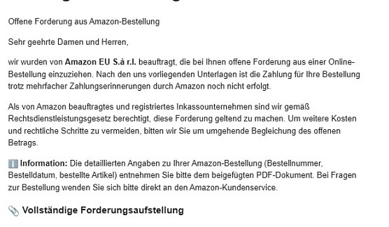 Fakeschreiben (Ausschnitt) (Foto: red)